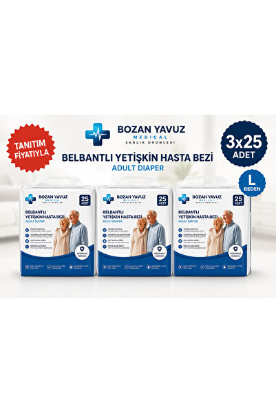 Bozan Yavuz Medical Sağlık Ürünleri 3x25 Belbantlı Hasta Bezi (L Beden) Sızdı...