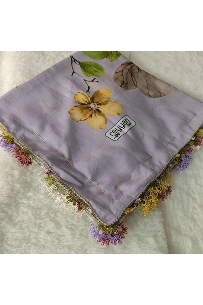REYHAN Handmade Needlework Writing, Scarf, Yemeni, Mevlit Cover, Head Cover, ...