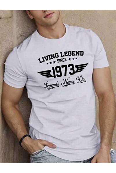 4Car تي شيرت رجالي كاجوال بأكمام قصيرة بتصميم "Living Since 1973" - قماش قطني...