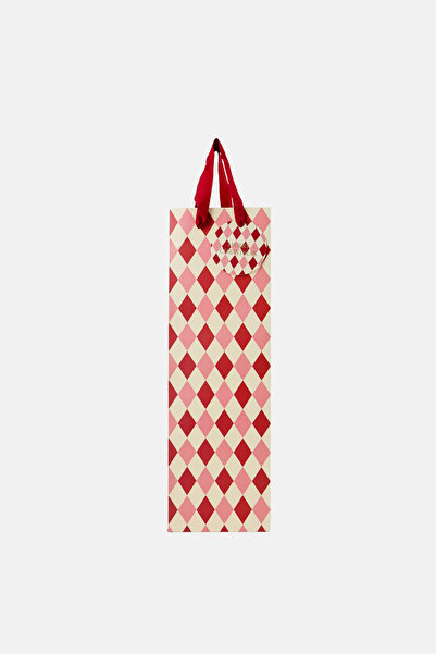 Muy Mucho Diamond Print Christmas Gift Paper Bag, Multicolor