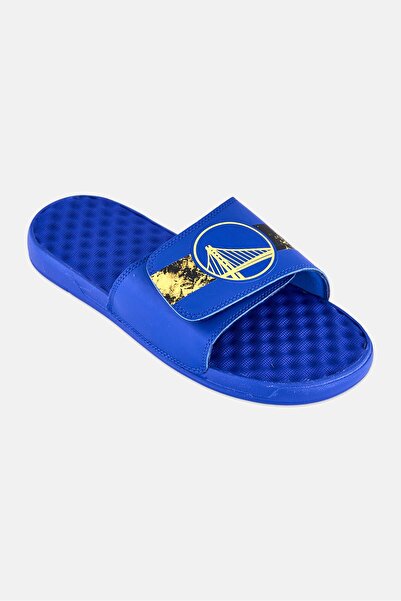 iSlide Men Golden State Warriors Distressed Logo Slip On Slides, Blue