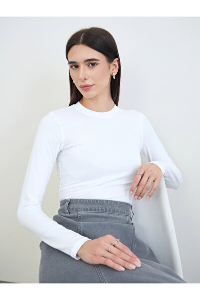 Styli Pack Of 2 - White Fitted Long Sleeve T-Shirt