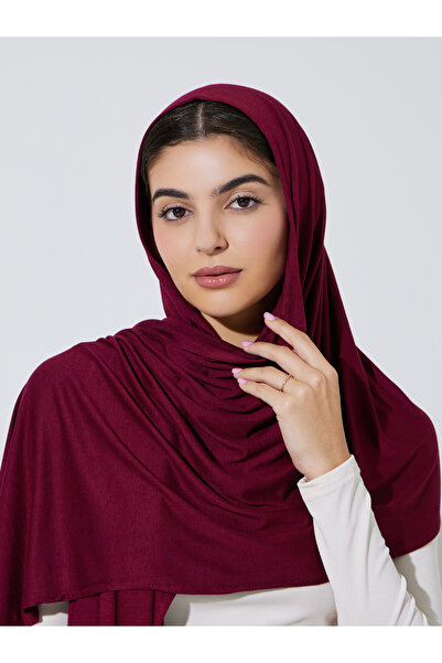 Amirah By Styli Burgundy Stretchable Jersey Hijab