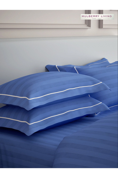 Mulberry Living By Styli أغطية وسائد من القطن 100% - 300 خيط في البوصة - خطوط...