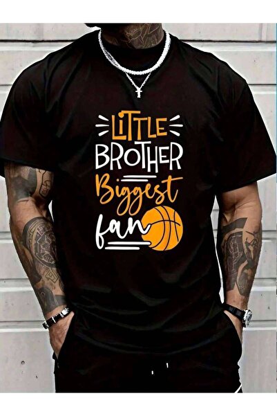 23ERVA 100% Cotton Little Brother Biggest Fan Basketball, Basketball Boys Men...