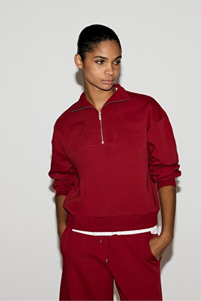 LEFTIES Basic fermuar yakalı sweatshirt
