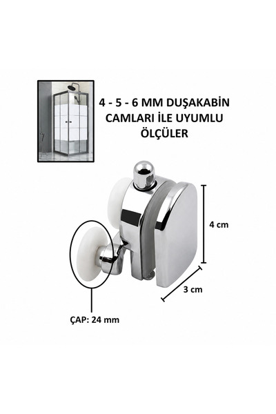Genel Markalar Duşakabin Tekerleği Yarı Metal Bilyalı Rulman 8'li