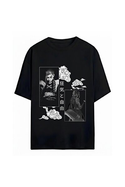 SVART WEAR Jinx Arcane Printed Unisex Oversize 100% Cotton T-Shirt
