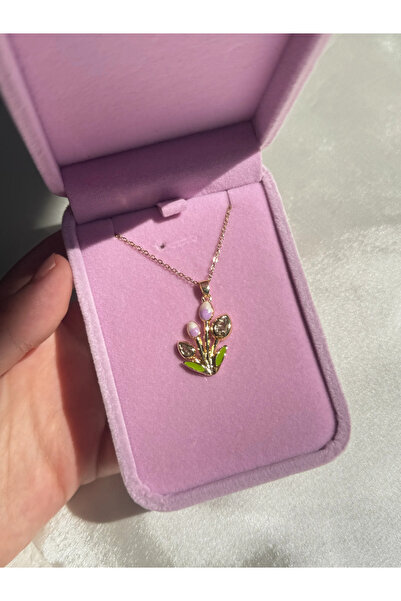 Harlofia Jewelry Steel tulip bouquet necklace