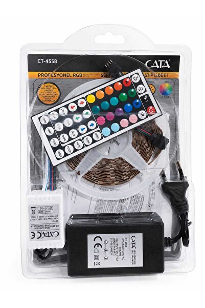 fortexyapı CT-4558 Üç Çip İç Mekan RGB Şerit Led Set (60 ledli 5050 çip) 500cm