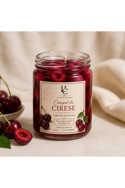 Generic Brand Lumanare realistica, borcan de compot de cirese
