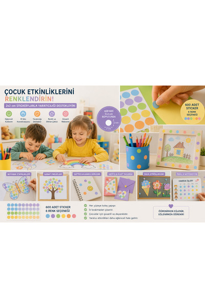 cyatelier ملصقات دائرية ملونة، ملصقات نقطية للزينة، ملصقات ذاتية اللصق لتغليف...