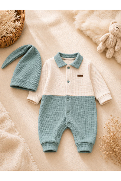 babyist طقم بدلة للأطفال الذكور مع قبعة ذات ياقة بولو