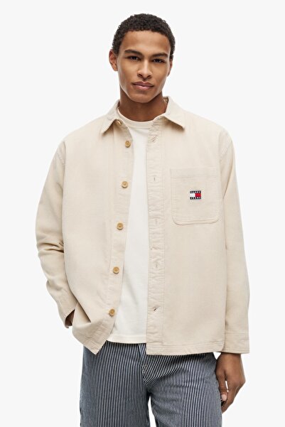 Tommy Hilfiger Tjm Brick Cord Overshirt Ext Men's Beige Shirt - Dm0Dm21698