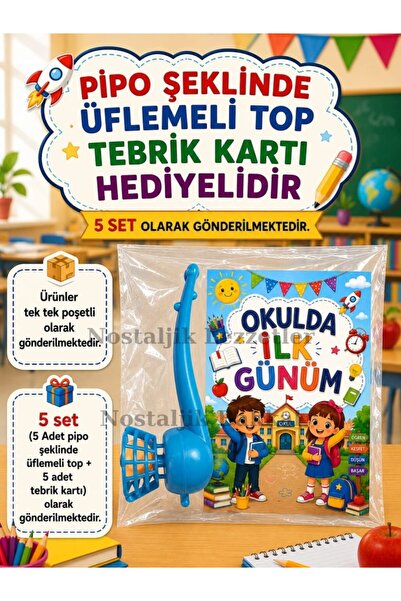 Nostaljik Lezzetler 5 Adet Öğrencilere Özel Okulda İlk Günüm Yazılı Hediye Se...