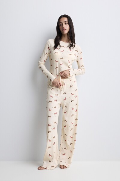 LEFTIES Baskılı uzun pijama takımı