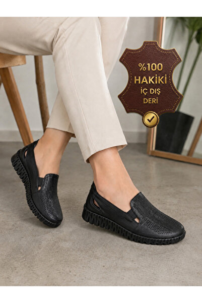 CookaShoes Cooka Shoes %100 Hakiki İç Dış Deri Kadın Ortopedik Günlük Comfort...