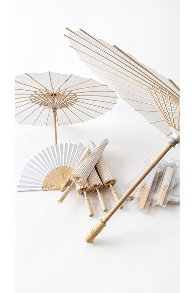 Umbrella 1 buc. Umbrelă de nuntă din hârtie albă lucrată manual, 84 cm - Perf...