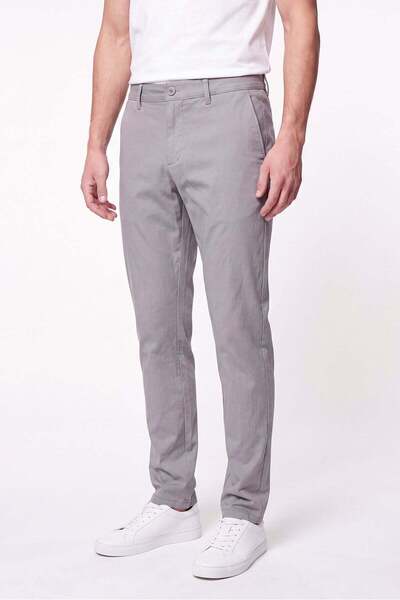 Efor Comfort Fit Elastic Waist Flexible Linen Gray Trousers P 1221