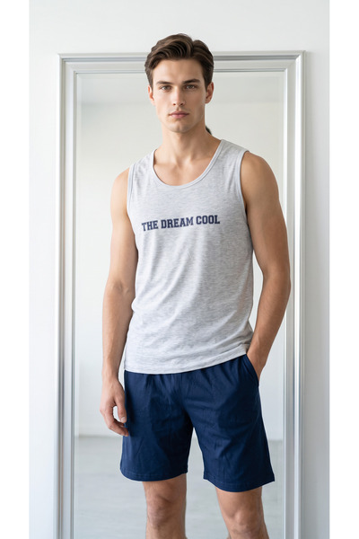 Sude HOMEWEAR Men's Athlete Shorts Pajama Set with Pockets