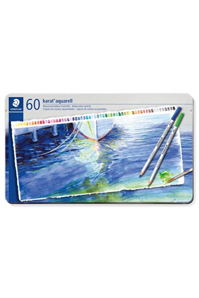Staedtler Creioane acuarelabile Karat 60 culori într-o cutie metalică