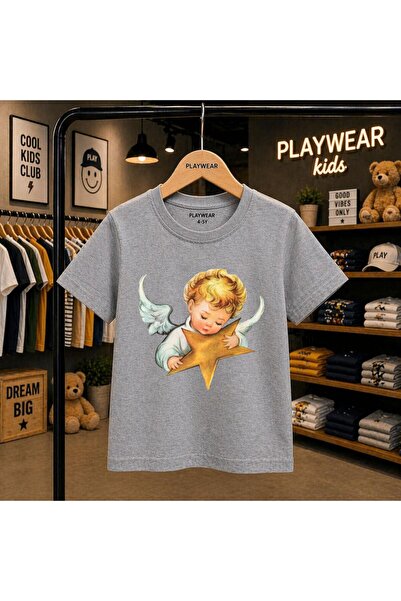 playwear Baby Angel Printed 100% Kids Unisex T-Shirt 5 6 -7 8-9 10 -11 12 Yea...