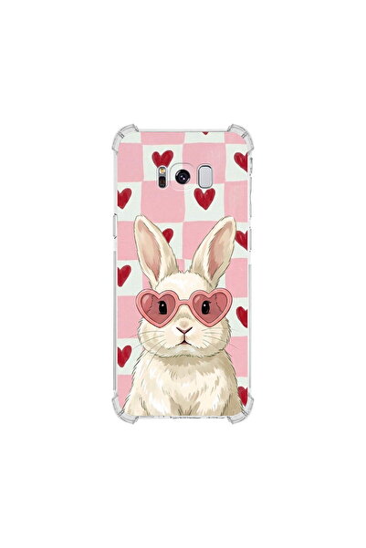 PrintiFy Samsung Galaxy S8 ile Uyumlu Pembe Pötikare Serisi Pembe Zıpzıp Tasa...