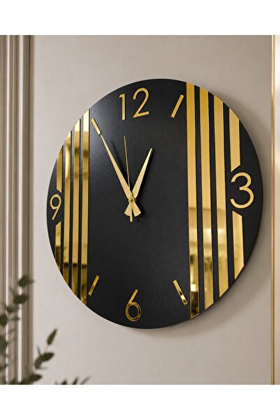 AA Shop Modern Aynalı Pleksi Detaylı Sessiz Akar Mekanizmalı Dekoratif Duvar ...