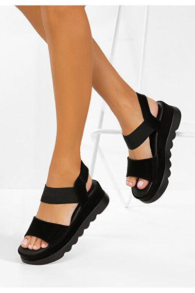 B T Shoes Sandale cu platformă Solea negre
