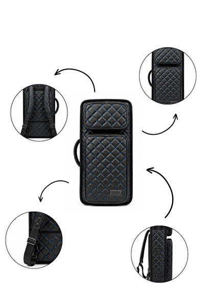 Erga Müzik Profesyonel Gigbag (korumalı) 3'lü Kemençe Kılıfı Siyah Mavi Kapit...