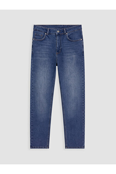 LC Waikiki بنطال جينز نسائي ازرق نيلي عالي الخصر S قصة ضيقة