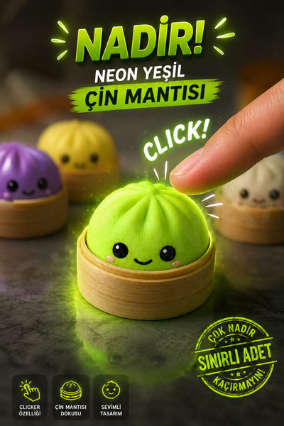OVERMAX Clicker Özellikli Çin Mantısı Anahtarlık – Sevimli Mini Sıkma Oyuncağ...
