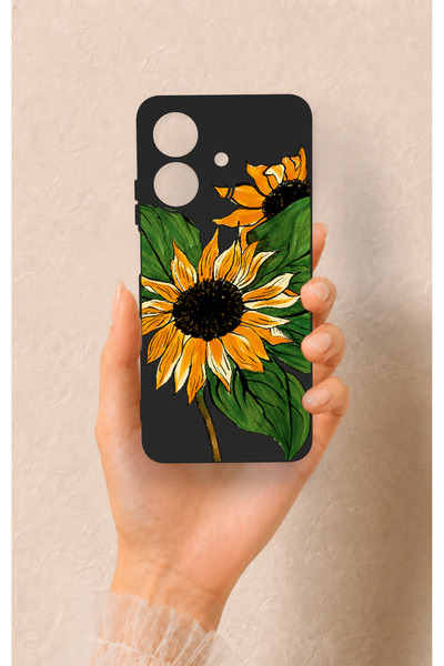 Vip Case Realme Note 60 Compatible Sunflower Patterned Silicone Case