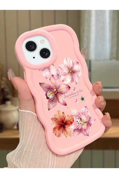 Hontinga iPhone 13 Compatible Case Camera Protector Pink Silicone Couple Phon...