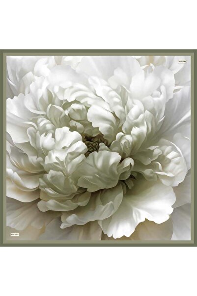 Levidor Green Mist Flower Twill Silk Scarf