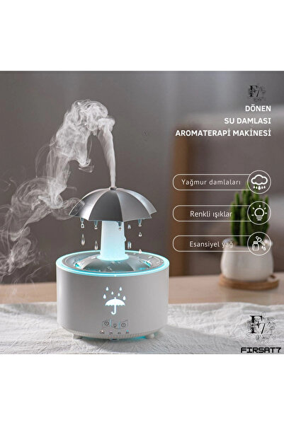 Genel Markalar Dekoratif Şemsiye Tasarımlı Soğuk Buhar Aroma Difüzörü ve Hava Nemlendirici, 7 Renkli LED Işıklı