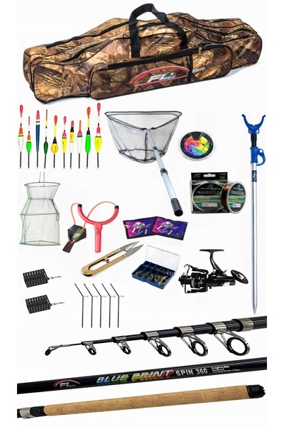 Miracle Fish Set de pescuit Lansetă Blue Print 2,1m+ Mulineta Da3000+ Accesor...