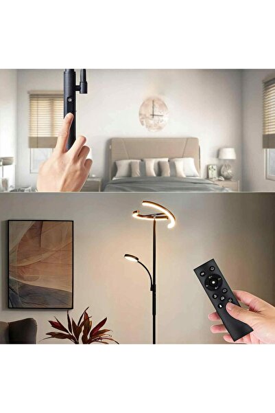 Renew Force Lampadar LED argintiu pentru living, cu telecomandă și braț flexibil