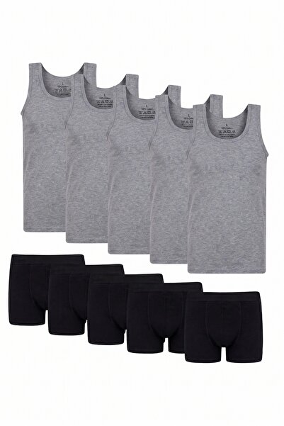 NACAR STORE Men's 10-Piece Pack 5 Undershirts 5 Boxers Flexible Fabric Advant...