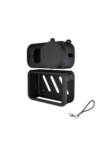 Choice5 Black 3Pcs/set Silicone Protective Case Lens Cap with Lanyard Soft Co...