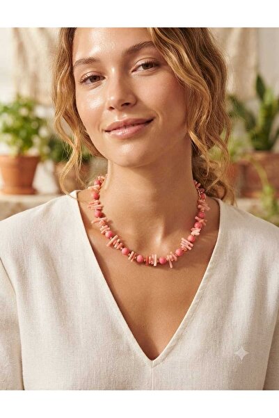 TLSMACCESORIES DOĞALTAŞ MERCAN KOLYE