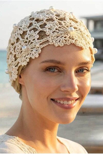 Uniquetrenders Women's Pearl Embroidered Knitted Beanie Mesh Textured Bohemia...
