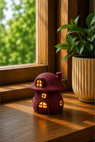 3D BASKI EVRENİ Dağ Teknoloji Mantar Ev Dekoratif Mumluk | 3D Baskı Tealight ...
