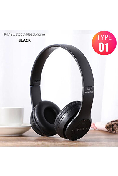 Choice P47 Black Bluetooth 5.0 Wireless Headphone Foldable HIFI Stereo Bass E...