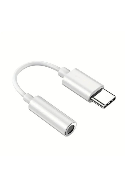 Choice1 محول USB من النوع C إلى 3.5 ملم أبيض اللون بطول 12.5 سم، كابل صوت من ...
