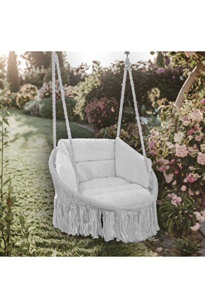 Mtanlo Scaun suspendat tip leagăn Cuib de șoim + Pernă Stil Boho pentru Casă ...