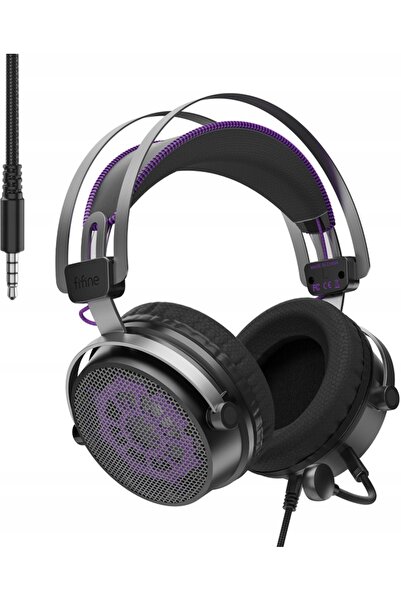 Fifine Căști de gaming H18 negre, 53mm, 7.1, mufă USB, microfon detașabil