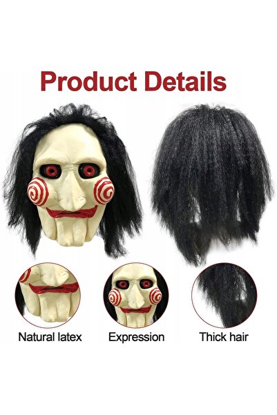 NO BRAND Masca Billy de Halloween, din latex, de film horror, cu păr, pentru ...