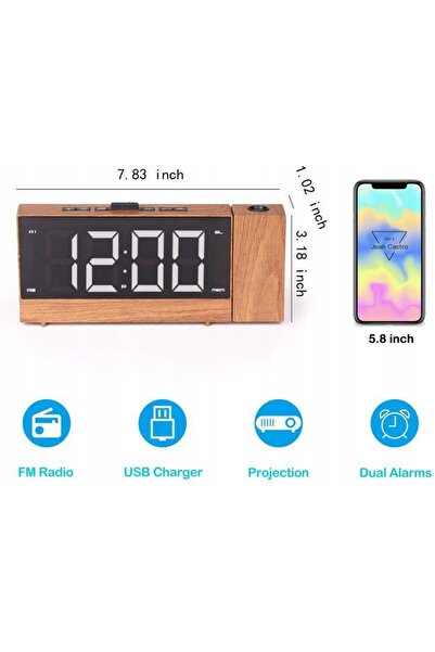 NO BRAND Ceas digital LED cu alarmă și proiecție Mizhmi G0181R-P