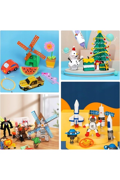 NO BRAND Stilou 3D imprimantă 3D - kit mare pentru copii + 3 filamente (9m în...